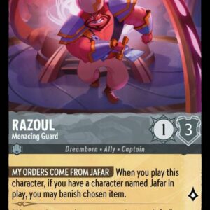 DISNEY LORCANA SINGLE CARDS: ARCHAZIA’S ISLAND #309: Razoul – Menacing Guard (Common 189/204: NM)