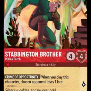 DISNEY LORCANA SINGLE CARDS: ARCHAZIA’S ISLAND #344: Stabbington Brother – With a Patch (Common Foil 128/204: NM)