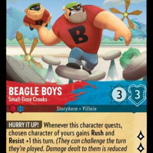 DISNEY LORCANA SINGLE CARDS: ARCHAZIA’S ISLAND #36: Beagle Boys – Small-Time Crooks (Uncommon Foil 132/204: NM)