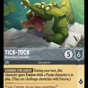 DISNEY LORCANA SINGLE CARDS: ARCHAZIA’S ISLAND #387: Tick-Tock – Relentless Crocodile (Common Foil 191/204: NM)