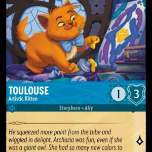 DISNEY LORCANA SINGLE CARDS: ARCHAZIA’S ISLAND #390: Toulouse – Artistic Kitten (Common 165/204: NM) DISNEY LORCANA SINGLE CARDS: ARCHAZIA’S ISLAND #390: Toulouse – Artistic Kitten (Common 165/204: NM)