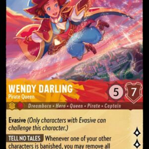 DISNEY LORCANA SINGLE CARDS: ARCHAZIA’S ISLAND #415: Wendy Darling – Pirate Queen (Uncommon 12/204: NM)