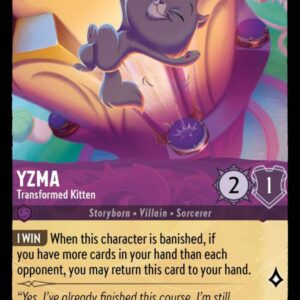 DISNEY LORCANA SINGLE CARDS: ARCHAZIA’S ISLAND #425: Yzma – Transformed Kitten (Common 59/204: NM)