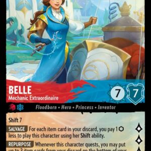 DISNEY LORCANA SINGLE CARDS: ARCHAZIA’S ISLAND #43: Belle – Mechanic Extraordinaire (Super Rare Foil 126/204: NM