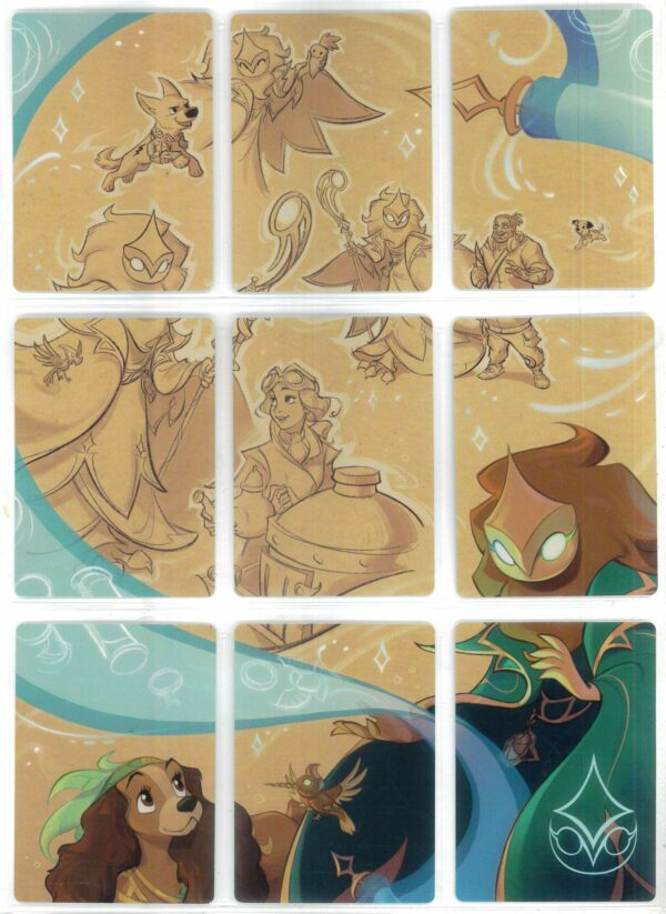 DISNEY LORCANA SINGLE CARDS: ARCHAZIA’S ISLAND #448: Lore Card/Puzzle Piece Set (9 cards) Glimmers (Common 11-19/