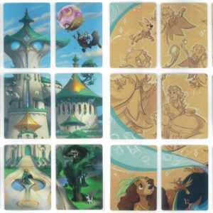 DISNEY LORCANA SINGLE CARDS: ARCHAZIA’S ISLAND #449: Lore Card/Puzzle Piece Set (18 cards) Owl’s Castle-Glimmers