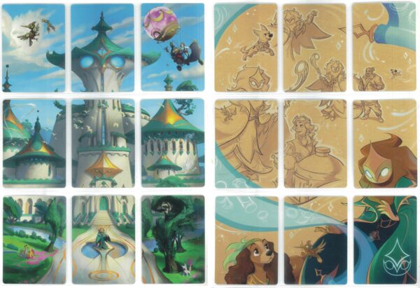 DISNEY LORCANA SINGLE CARDS: ARCHAZIA’S ISLAND #449: Lore Card/Puzzle Piece Set (18 cards) Owl’s Castle-Glimmers