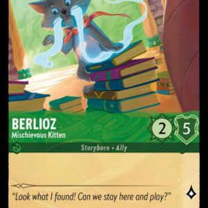 DISNEY LORCANA SINGLE CARDS: ARCHAZIA’S ISLAND #45: Berlioz – Mischevious Kitten (Common Foil 99/204: NM)