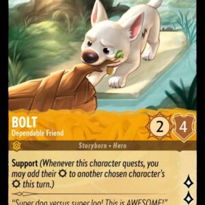 DISNEY LORCANA SINGLE CARDS: ARCHAZIA’S ISLAND #46: Bolt – Dependable Friend (Common 18/204: NM)