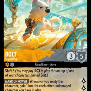 DISNEY LORCANA SINGLE CARDS: ARCHAZIA’S ISLAND #51: Bolt – Superdog (Super Rare 4/204: NM)
