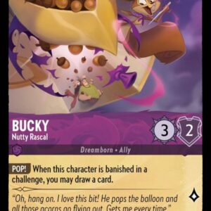 DISNEY LORCANA SINGLE CARDS: ARCHAZIA’S ISLAND #54: Bucky – Nutty Rascal (Common Foil 60/204: NM)