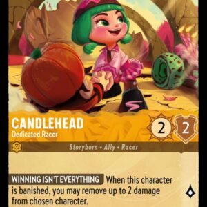 DISNEY LORCANA SINGLE CARDS: ARCHAZIA’S ISLAND #59: Candlehead – Dedicated Racer (Common 17/204: NM)