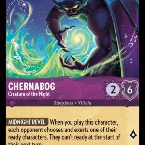 DISNEY LORCANA SINGLE CARDS: ARCHAZIA’S ISLAND #63: Chernabog – Creature of the Night (Rare 50/204: NM)