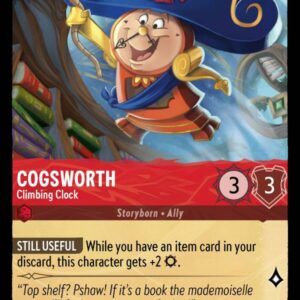 DISNEY LORCANA SINGLE CARDS: ARCHAZIA’S ISLAND #71: Cogsworth – Climbing Clock (Common 130/204: NM)
