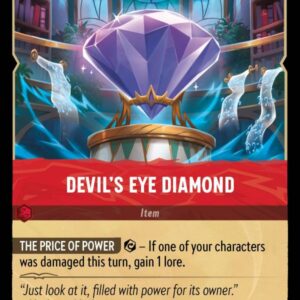 DISNEY LORCANA SINGLE CARDS: ARCHAZIA’S ISLAND #82: Devil’s Eye Diamond (Rare 152/204: NM)