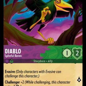 DISNEY LORCANA SINGLE CARDS: ARCHAZIA’S ISLAND #84: Diablo – Spiteful Raven (Uncommon 66/204: NM)