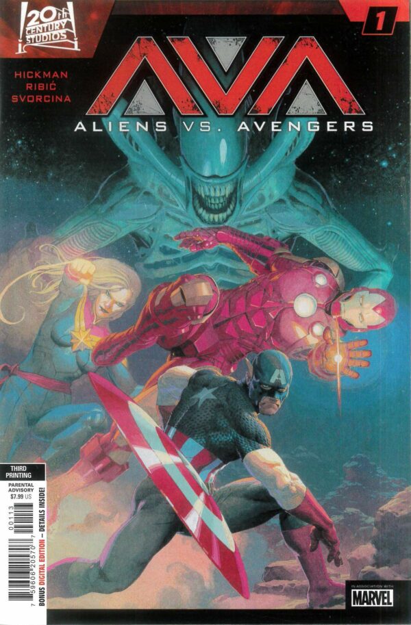 ALIENS VS AVENGERS #1: Esad Ribic 3rd Print