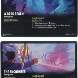 DISNEY LORCANA SINGLE CARDS: ILLUMINEER’S QUEST DT #1: A Dark Realm – The Encounter Battleground (Oversized) (Fixed DISNEY LORCANA SINGLE CARDS: ILLUMINEER’S QUEST DT #1: A Dark Realm – The Encounter Battleground (Oversized) (Fixed