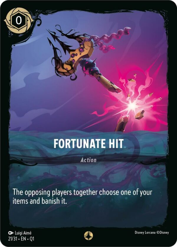 DISNEY LORCANA SINGLE CARDS: ILLUMINEER’S QUEST DT #10: Fortunate Hit (Fixed 21/31: NM)