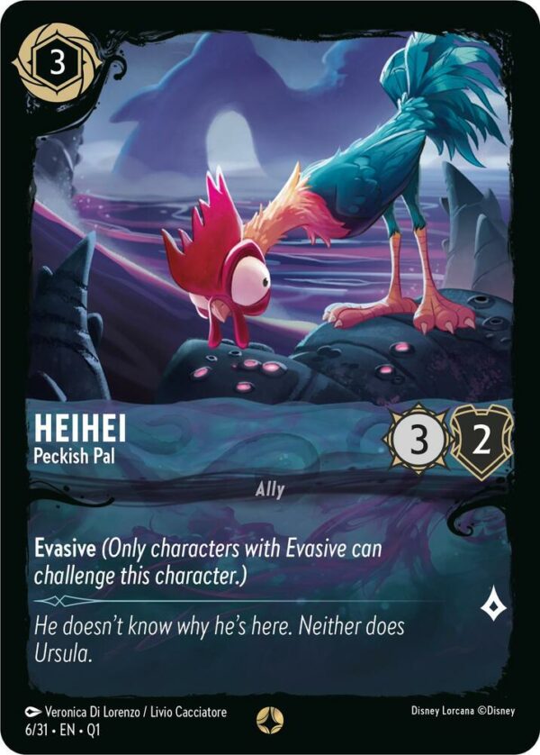 DISNEY LORCANA SINGLE CARDS: ILLUMINEER’S QUEST DT #13: HeiHei – Peckish Pal (Fixed 6/31: NM)