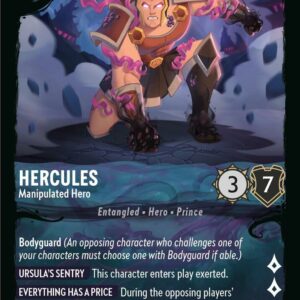DISNEY LORCANA SINGLE CARDS: ILLUMINEER’S QUEST DT #14: Hercules – Manipulated Hero (Fixed 7/31: NM)