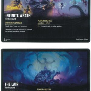 DISNEY LORCANA SINGLE CARDS: ILLUMINEER’S QUEST DT #16: Infinite Wrath – The Lair – Battleground (Oversized) (Fixed)