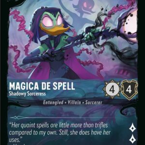 DISNEY LORCANA SINGLE CARDS: ILLUMINEER’S QUEST DT #22: Magica De Spell – Shadowy Sorceress (Fixed 11/31: NM)