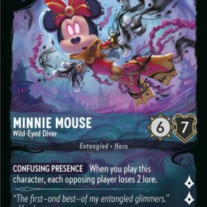 DISNEY LORCANA SINGLE CARDS: ILLUMINEER’S QUEST DT #23: Minnie Mouse – Wild-Eyed Diver (Fixed 12/31: NM) DISNEY LORCANA SINGLE CARDS: ILLUMINEER’S QUEST DT #23: Minnie Mouse – Wild-Eyed Diver (Fixed 12/31: NM)