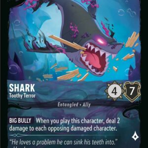 DISNEY LORCANA SINGLE CARDS: ILLUMINEER’S QUEST DT #26: Shark – Toothy Terror (Fixed 14/31: NM)