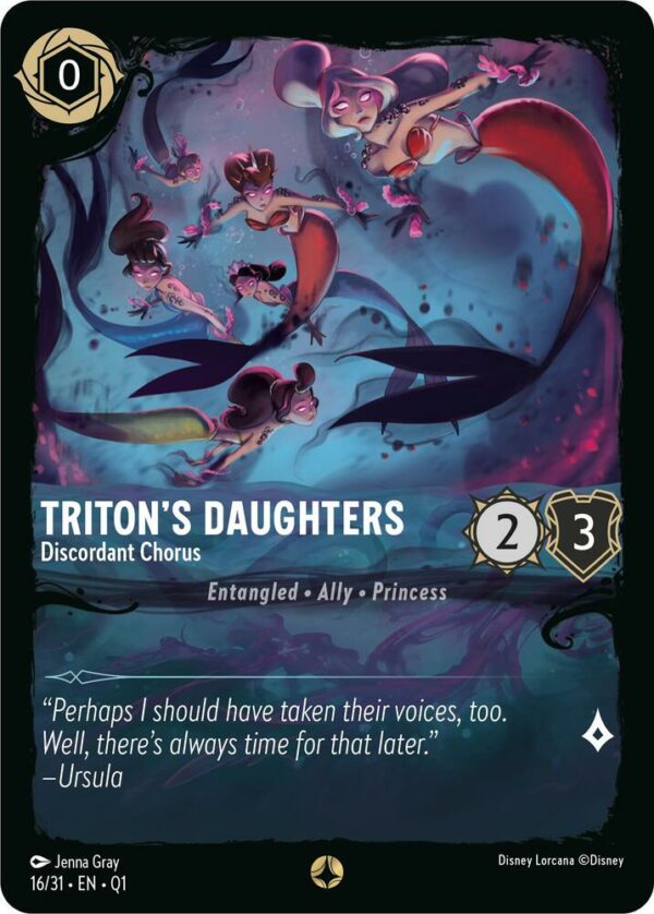 DISNEY LORCANA SINGLE CARDS: ILLUMINEER’S QUEST DT #29: Triton’s Daughters – Discordant Chorus (Fixed 16/31: NM)