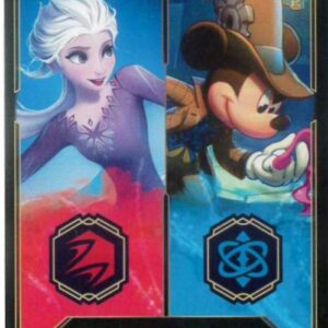 DISNEY LORCANA SINGLE CARDS: ILLUMINEER’S QUEST DT #36: Starting Deck cover card Elsa & Mickey Mouse (Fixed: NM)