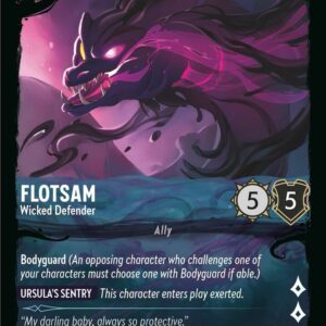 DISNEY LORCANA SINGLE CARDS: ILLUMINEER’S QUEST DT #9: Flotsam – Wicked Defender (Fixed 4/31: NM)