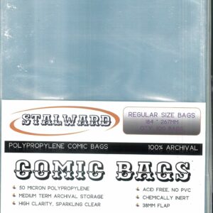 COMIC BAGS: STALLWARD #6: Regular Bags 100 pack (184x267mm)