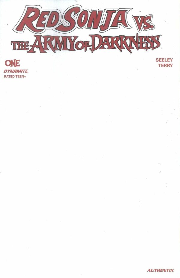 RED SONJA VS THE ARMY OF DARKNESS #1: Blank Authentix cover G