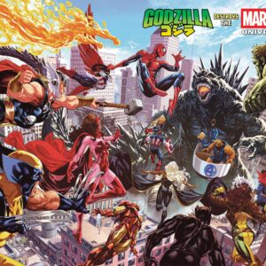 GODZILLA DESTROYS THE MARVEL UNIVERSE #1 Mark Brooks wraparound cover A