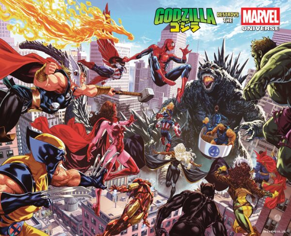 GODZILLA DESTROYS THE MARVEL UNIVERSE #1 Mark Brooks wraparound cover A