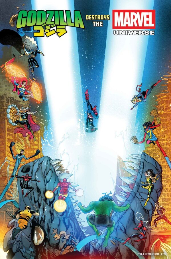 GODZILLA DESTROYS THE MARVEL UNIVERSE #1 Javier Garron cover G