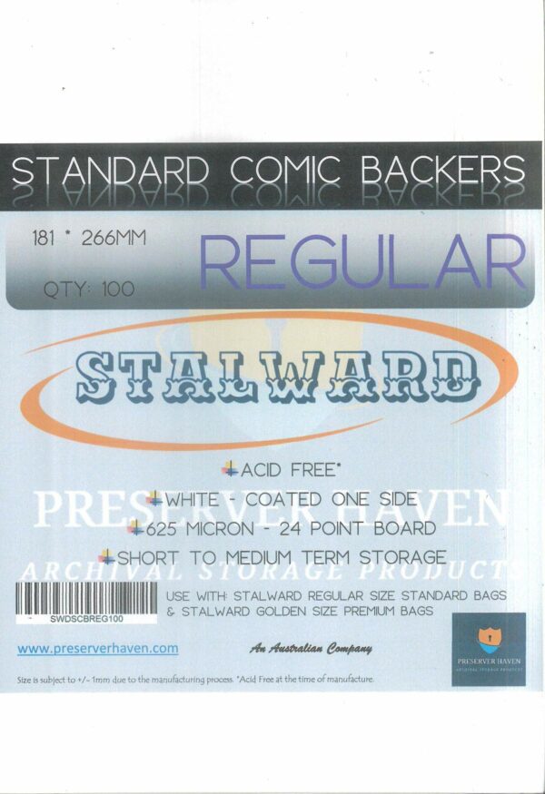 STALWARD BACKING BOARDS #6: Regular size (100pk) (181 x 266mm / 7.25 x 10.5 inch)