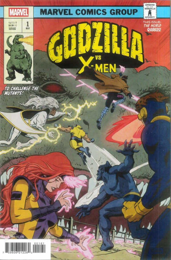 GODZILLA VS #4: X-Men #1 (Paolo Rivera Godzilla King/Monsters Homage cover F