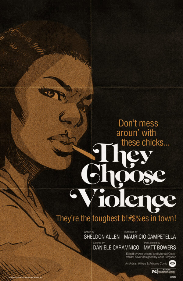 THEY CHOOSE VIOLENCE #2: Rahzzah Blaxploitation Homage cover B