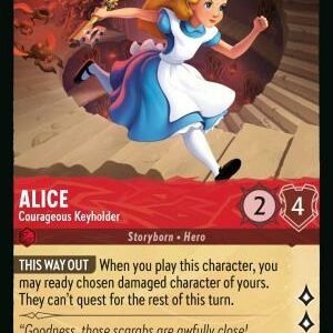 DISNEY LORCANA SINGLE CARDS: REIGN OF JAFAR #10: Alice – Courageous Keyholder (Common Foil 127/204: NM)