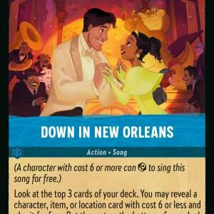 DISNEY LORCANA SINGLE CARDS: REIGN OF JAFAR #102: Down in New Orleans (Super Rare 177/204: NM)