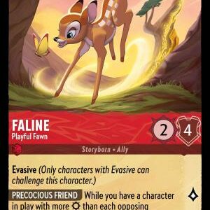 DISNEY LORCANA SINGLE CARDS: REIGN OF JAFAR #112: Faline – Playful Fawn (Rare 145/204: NM)