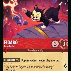 DISNEY LORCANA SINGLE CARDS: REIGN OF JAFAR #118: Figaro – Tuxedo Cat (Uncommon Foil 133/204: NM) DISNEY LORCANA SINGLE CARDS: REIGN OF JAFAR #118: Figaro – Tuxedo Cat (Uncommon Foil 133/204: NM)