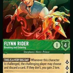 DISNEY LORCANA SINGLE CARDS: REIGN OF JAFAR #121: Flynn Rider – Breaking and Entering (Super Rare 102/204: NM)