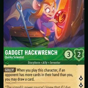 DISNEY LORCANA SINGLE CARDS: REIGN OF JAFAR #132: Gadget Hackwrench – Quirky Scientist (Rare Foil 99/204: NM)