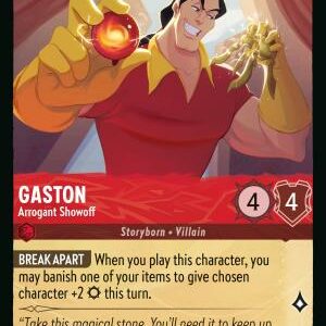 DISNEY LORCANA SINGLE CARDS: REIGN OF JAFAR #133: Gaston – Arrogant Showoff (Common 129/204: NM)