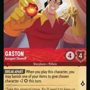 DISNEY LORCANA SINGLE CARDS: REIGN OF JAFAR #134: Gaston – Arrogant Showoff (Common Foil 129/204: NM) DISNEY LORCANA SINGLE CARDS: REIGN OF JAFAR #134: Gaston – Arrogant Showoff (Common Foil 129/204: NM)