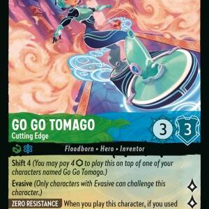 DISNEY LORCANA SINGLE CARDS: REIGN OF JAFAR #147: Go Go Tomago – Cutting Edge (Super Rare 107/204: NM)