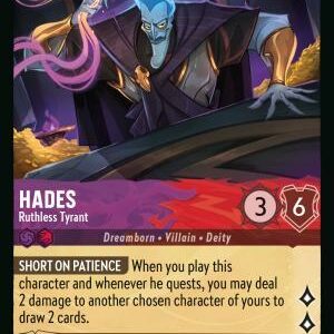 DISNEY LORCANA SINGLE CARDS: REIGN OF JAFAR #156: Hades – Ruthless Tyrant (Super Rare 48/204: NM) DISNEY LORCANA SINGLE CARDS: REIGN OF JAFAR #156: Hades – Ruthless Tyrant (Super Rare 48/204: NM)